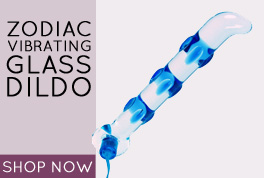 Zodiac Vibrating Glass Dildo
