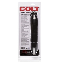 COLT ® 8'' DEEP DRILL Anal Vibrator ?pe; Flexible Black Silicone