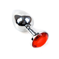 Metal Butt Plug With Red Jewel