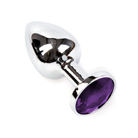 Metal Butt Plug With Purple Jewel
